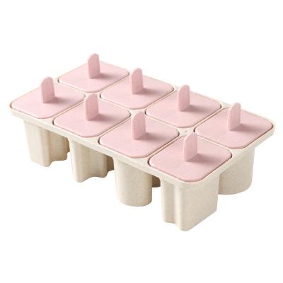 China 8PCS Silicone Wheat Straw Food Grade DIY Alphabet Popsicle Ice Cream CUB Mold Homemade for sale