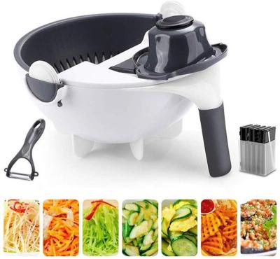 China ABS+stainless steel multifunctional kitchen accessories Manual Chopper Vegetable Cutter Slicer Grater for sale