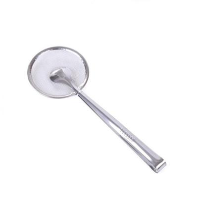 China METAL Kitchen Utensils Heat Resistance Stainless Steel Spider Mesh Filter Slotted Oil Spoon Skimmer for sale