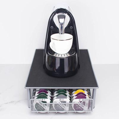 China High quality minimalist metal drawer nespresso k-cup supplier kitchen double layer coffee capsule holder for sale