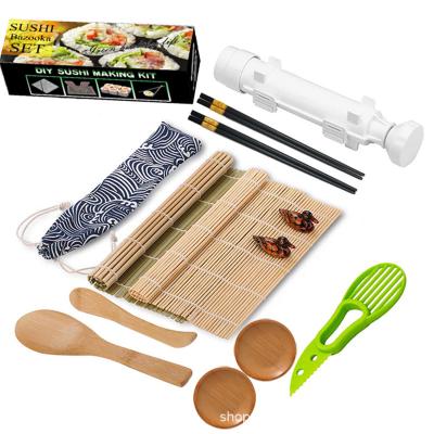 China High Quality Sustainable Non-stick Wooden Hot Sale DIY Sushi Maker Seaweed Rice Roll Japanese Style Seaweed Rice Roll Kit Sushi Making Kit from Amazon for sale