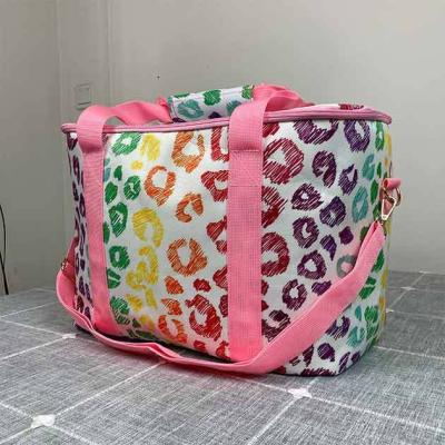 China 2022 Large Travel Picnic Bag Outdoor Heat Insulation Sunflower Leopard Tie Dye Print Shoulder Bag Waterproof Waterproof Cooler Bag for sale