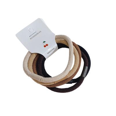 China 5pcs Hair Roop Elastic Hair Bands With Colorful And Good Quality Hair Ties Making for sale