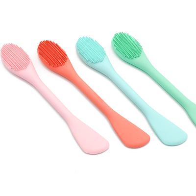 China Dual Face Mask Brush Face Brush for Mud Clay Charcoal Mixed Mask Soft Makeup Beauty Brush Tools Mask Applicator Brush for sale