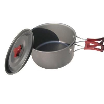 China Lightweight outdoor single pot aluminum alloy medium soup picnic pot set camping border hot sale AL300-1 for sale