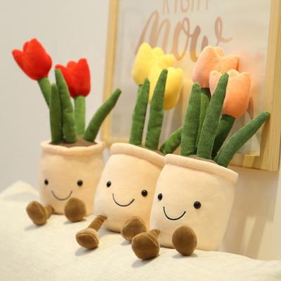 China Soft Reversible Plush Flower Plush Toy Smile Printed Fashion Doll Factory Simulation Home Decor Eco-friendly Cotton Material Lovely Reversible Plush for sale