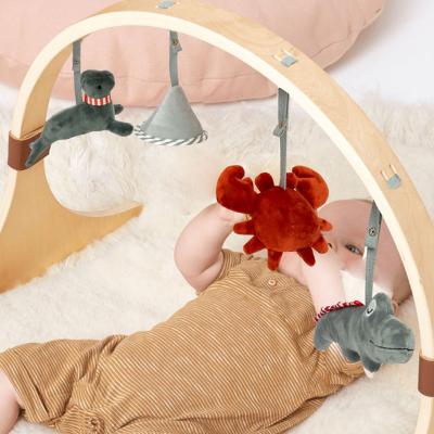 China Eco-friendly.anti-slip.water-proof Wooden Frame Gym Foldable Baby Play Activity Gym Teething 3 Sensory Baby Teething Newborn Gift Hanging Toys for sale