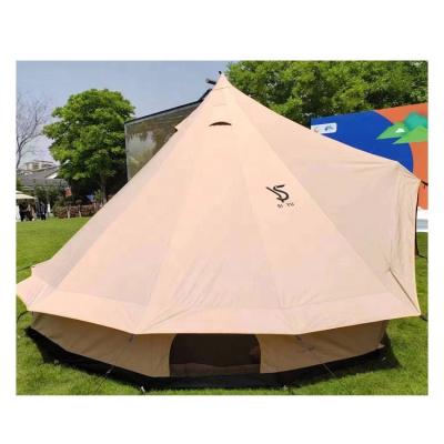 China Camouflage Game Family Camping/Field and Winter Glamping Cotton Canvas Yurt Bell Outdoor Waterproof Four-Season Tent with Mosquito Screen Door for sale