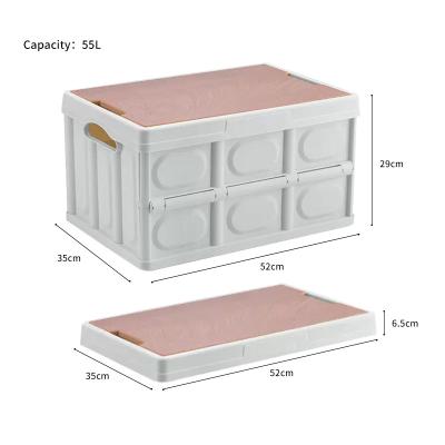 China Modern Outdoor Camping Collapsible Folding Container Box Car Storage Box Multifunctional Plastic Folding Trash Bin for sale