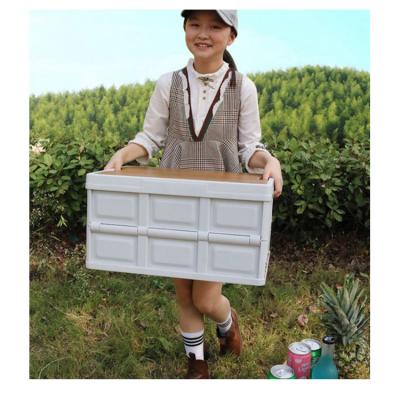 China Large Capacity Modern Folding Storage Box Plastic Folding Camping Outdoor Storage Boxes for sale