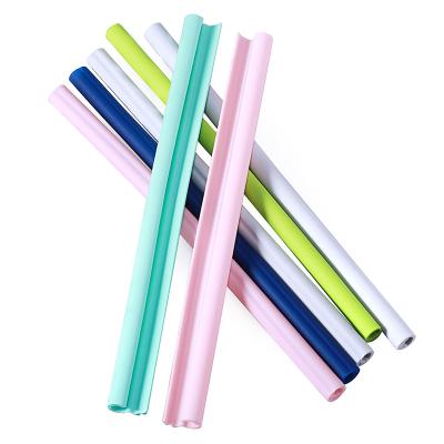 China Silicone Straw No Brush Needed Reusable Disposable Silicone Straws Openable and Washable Portable Straws Travel Safe for Kids for sale