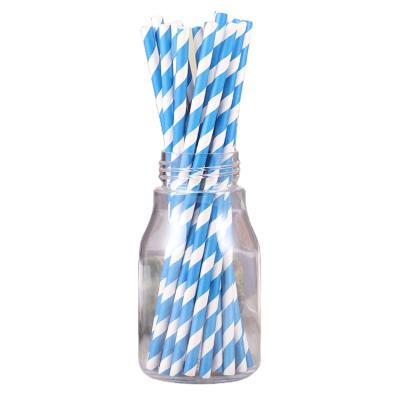 China Biodegradable Biodegradable Paper Printed Blue Drinking Straws Paper Straw Disposable Paper Straw for sale