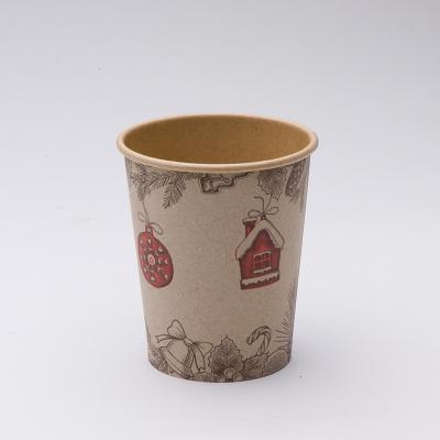 China Disposable Wholesale Custom Printed Recyclable Take Away Packaging Coffee Kraft Paper Cups for sale