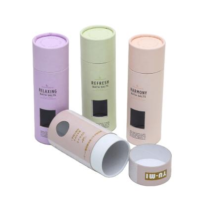 China Biodegradable Custom Round Paper Gift Tube Candle Paper Tube Packaging With PVC Window for sale