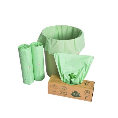 China Custom Portable Biodegradable Plastic Pouch Cornstarch Plastic Compostable Waste Bag With Drawstring for sale