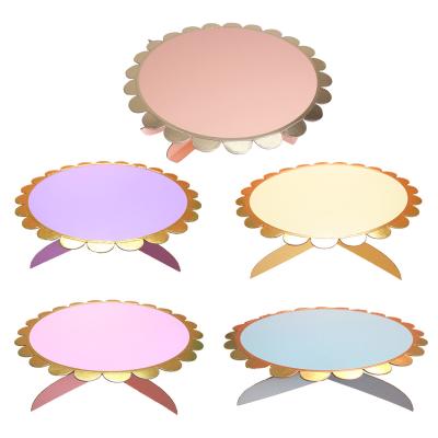 China Factory direct supply disposable bronzing cake stand party decoration disposable paper cake stand wedding cake stand for sale