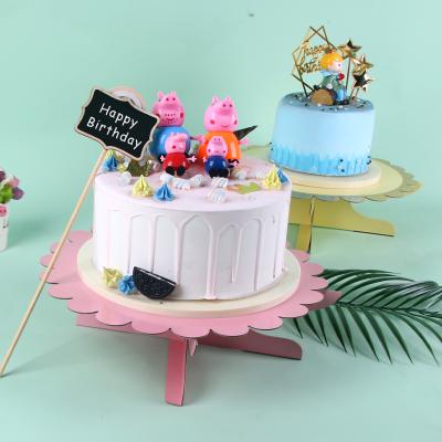 China Factory direct supply disposable bronzing cake stand party decoration disposable paper cake stand wedding cake stand for sale