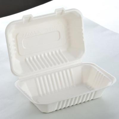 China Eco Friendly Disposable Degradable Food Sugarcane Bagasse Clamshell Fast Food Lunch Bagasse Box for sale