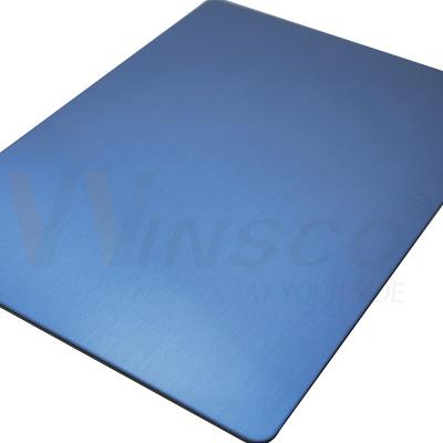 China Sapphire Blue Hairline Finish Inox Plate SS 316 Brushed Stainless Steel No.4 Sheet 0.5mm 1mm 2mm 3mm for sale