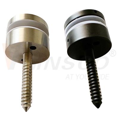 China Hairline Black Satin M10 Advertising Screw AISI 304 316 Stainless Steel Standoff Pin Glass Adaptor Fit For 8mm-12mm 24mm for sale