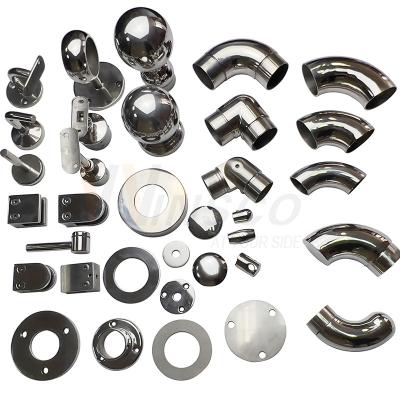 China Inox Stair Balustrade Fittings SUS 201 304 316 Stainless Steel Railing Components Glass Handrail Accessories for sale