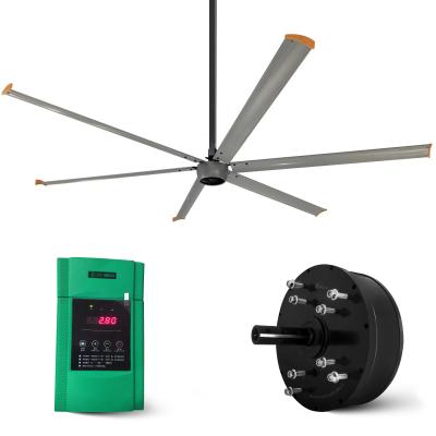 China Niedriger Lärm 3-Phasen-Ventilator-Motor für Milchfarm 12ft 10ft 8ft Hochvolumen-Großdeckenventilator zu verkaufen