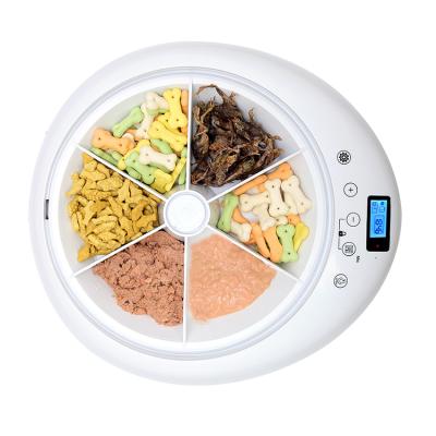 China 6 Trays Smart Meal Trays Automatic Electronic Cat Dog Bowl Timed Electric Pet Feeder for sale