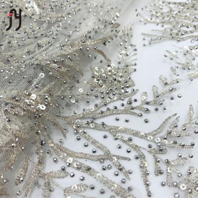 China Beautiful Viable Wedding Dress with Beading and Sequins, High Quality French Lace Fabric Net Tulle Lace for sale