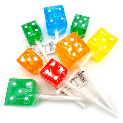 China 24pcs Korea Not Zhongshan Normal Square Shaped 20g 33g Lollipop Dice Hard Fruity Candy Wholesale Fruity Sugar for sale