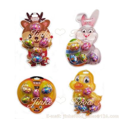 China OEM ODM factory direct sale surprise chocolate egg with toys cartoons BALL for sale