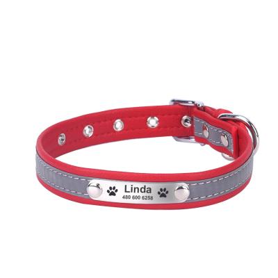 China Factory Stocked Wholesale Pet Supplies Fiber Pet Collar Lettering Reflective Personalized Dog and Cat Collar for sale