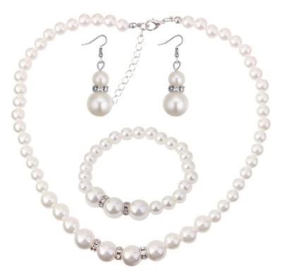 China TRENDY Fashion Pearl Jewelry Set For Women Wedding Jewelry Sets Necklace And Earring Sets Ladies Jewelry for sale