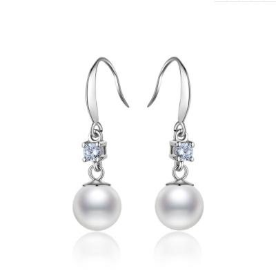 China FASHION Jewelry 925 Sterling Silver Earrings Women Korea Fashion Style Diamond and Pearl Earrings for sale