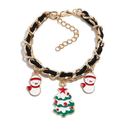 China Factory Direct Selling Alloy Christmas Jewelry FASHION Christmas Tree Bracelets And Snowman Chain Bracelets For Women for sale