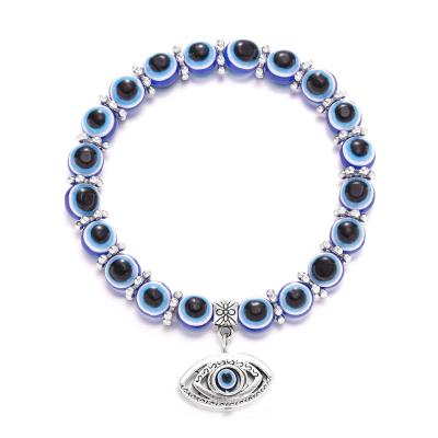 China 2021 TRENDY new fashion jewelry turkish blue eye bracelet for women wholesale cheap and fine jewelry for sale