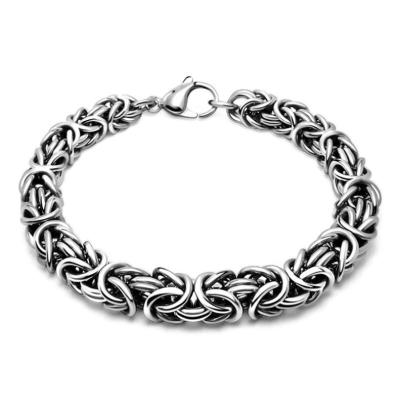 China Wholesale Cool Punk Jewelry Braided Titanium Steel Bracelet For Men Fashion Stainless Steel Bracelet for sale