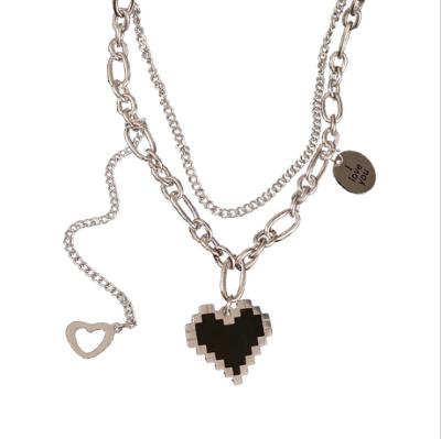 China FASHIONABLE hot sale titanium steel necklaces for women korean style ladies heart necklace for sale