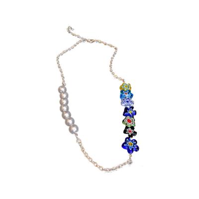 China 2021 Fashion Jewelry Romantic Sweety And Beautiful Daisy Pearl Necklace For Women Colorful Chandelier Necklace for sale