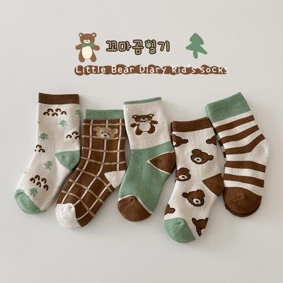 China 2021 New Style Baby Socks Colorful Smile Pattern Fruit Antibacterial Winter Cotton Baby Casual Socks for sale