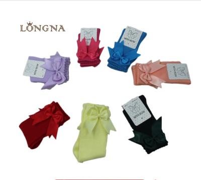 China 2020 New Fashion Cute Bow Knee High Antibacterial Baby Socks In Running Baby Socks for sale