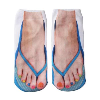 China Amazon 3D New Design Antibacterial Hot Selling Funny 2022 Cotton Pops Flip Flops Custom Your Design Seamless 3D Printing Socks for sale