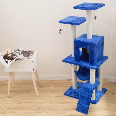 China Large Cat Climbing Frame Cat Tree House Villa Nest Sustainable Multi-Storey Wooden Sisal Cat Jumping Platform for sale