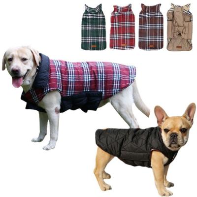 China Reversible Plaid Style Dog Vest British Coat Warm Windproof Durable Comfortable Waterproof Dog Clothes for sale