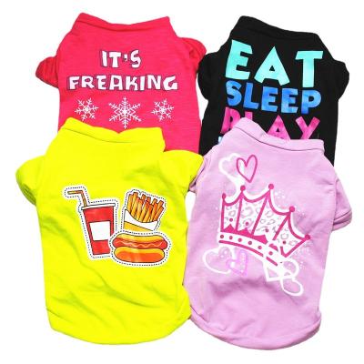 China Viable Pet Shirts Printed Cute Dog Sweater Cotton Apparel Puppy Shirts Soft Dog Sweatshirt Dog Shirt for sale