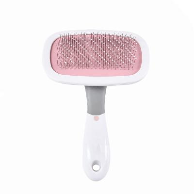 China Stocked Dog Slicker Brush With Pet Cat Dog Pin Brush Remove Wrapping Rotating Loose Hair for sale