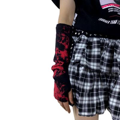 China OEM Arrived 2022 Four Seasons Lady Ninja Gloves Unisex Elbow Link Dye Red Casual Gothic Japanese Harajuku Glove Length Mittens New for sale