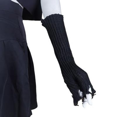 China Comfortable Black Gothic Knit Ninja Street Casual Mittens Tassel Gloves Outdoor Stretch Mittens Elbow Length Unisex OEM Service for sale