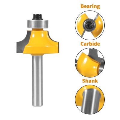 China CNC Process 6mm 6.35mm Shank Carbide Router Bit R-Shape Woodworking Machines CNC Milling Endmill Chamfering Cutter For Wood for sale