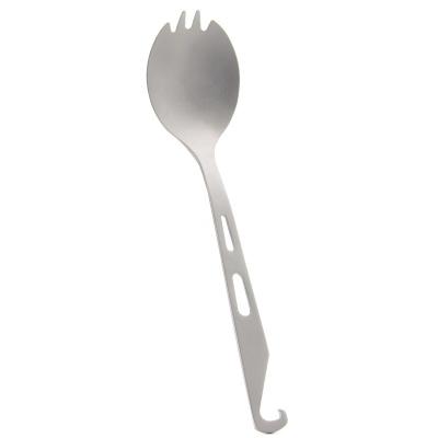 China Pure Titanium Ultralight Folk Portable Camping Survival Spork Spoon Universal Ultralight With Bottle Opener for sale