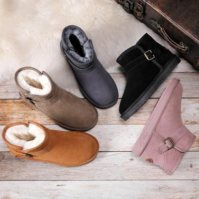 China Full posture snow boots female leather 2021 thickened warmth waterproof winter northeast large size short tube cotton shoes male for sale